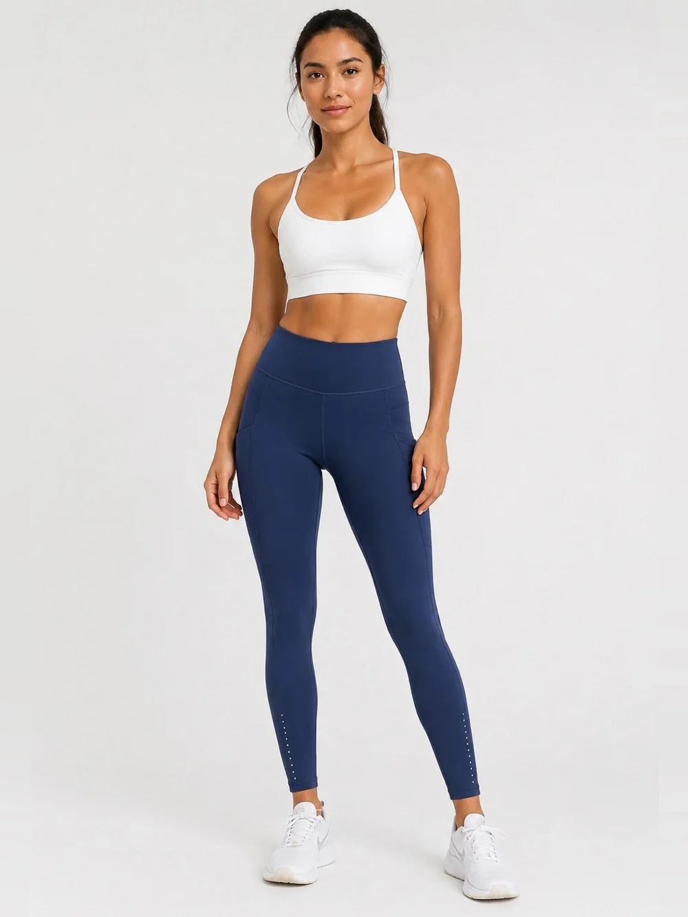 Lululemon High-Rise Running Leggings Side Pockets Navy Size 6